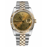 Rolex Datejust 36mm Steel and Yellow Gold Champagne Sunbeam Dial 116233 CHSBRJ Replica