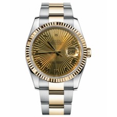 Rolex Datejust 36mm Steel and Gold Champagne Sunbeam Dial 116233 CHSBRO Replica