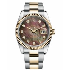 Replica Rolex Datejust 36mm 116233 Steel and Gold Dark Mother of Pearl Dial