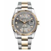 Rolex Datejust 36mm Steel and Gold Grey Dial 116233 GDO Replica