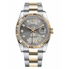 Rolex Datejust 36mm Steel and Gold Grey Dial 116233 GDO Replica