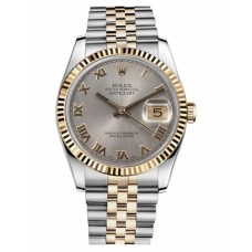 Replica Rolex Datejust 36mm 116233 Steel and Yellow Gold Grey Dial