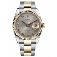Replica Rolex Datejust 36mm 116233 Steel and Gold Grey Dial
