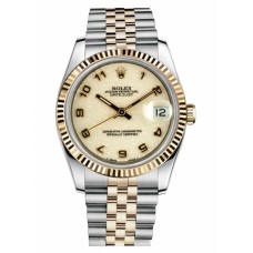 Rolex Datejust 36mm Steel and Yellow Gold Ivory Jubilee Dial 116233 IJAJ Replica