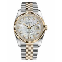 Rolex Datejust 36mm Steel and Yellow Gold Mother of Pearl Dial 116233 MDJ Replica