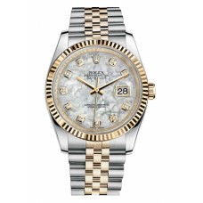Rolex Datejust 36mm Steel and Yellow Gold Mother of Pearl Dial 116233 MDJ Replica