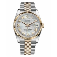 Replica Rolex Datejust 36mm 116233 Steel and Yellow Gold Mother of Pearl Dial