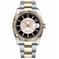 Rolex Datejust 36mm Steel and Gold Black Dial 116233 STBKSO Replica