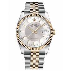 Replica Rolex Datejust 36mm Steel and Yellow Gold Silver Dial 116233 STSISJ