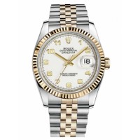Replica Rolex Datejust 36mm 116233 Steel and Yellow Gold White Dial