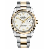 Rolex Datejust 36mm Steel and Gold White Dial 116233 WAO Replica