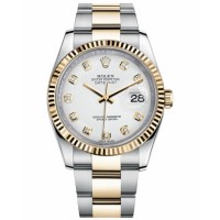 Replica Rolex Datejust 36mm 116233 Steel and Gold White Dial