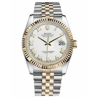 Replica Rolex Datejust 36mm 116233 Steel and Yellow Gold White Dial