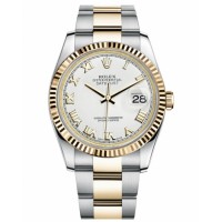 Rolex Datejust 36mm Steel and Yellow Gold White Dial 116233 WRO Replica