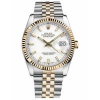 Rolex Datejust 36mm Steel and Yellow Gold White Dial 116233 WSJ Replica