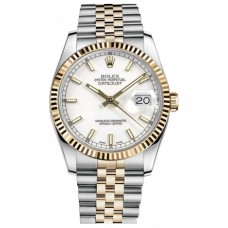 Rolex Datejust 36mm Steel and Yellow Gold White Dial 116233 WSJ Replica