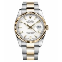 Rolex Datejust 36mm 116233 Stainless Steel and 18K Yellow Gold White Dial