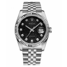 Rolex Datejust 36mm Steel Black Jubilee Dial Jubilee Bracelet 116234 BKJDJ Replica