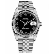 Rolex Datejust 36mm Steel Black Dial Jubilee Bracelet 116234 BKRJ Replica