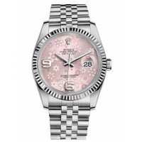 Rolex Datejust 36mm Steel Pink Floral Dial Jubilee Bracelet 116234 PFAJ Replica