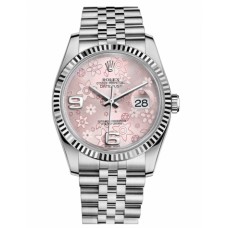 Rolex Datejust 36mm Steel Pink Floral Dial Jubilee Bracelet 116234 PFAJ Replica