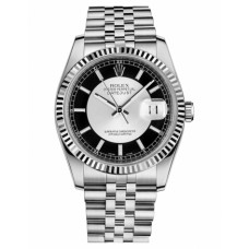 Rolex Datejust 36 116234 Steel Silver and Black Dial Jubilee Bracelet