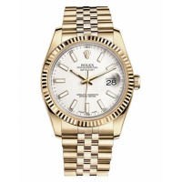 Rolex Datejust 36mm 18K Yellow Gold White Dial 116238 WSJ Replica