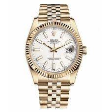Rolex Datejust 36mm 18K Yellow Gold White Dial 116238 WSJ Replica