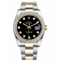 Rolex Datejust Steel and Gold Yellow Gold Black dial 116243 BKDO replica