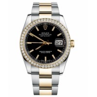 Rolex Datejust Steel and Gold Yellow Gold Black dial 116243 BKIO replica