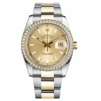 Rolex Datejust Steel and Gold Yellow Gold Champagne dial 116243 CHIO replica