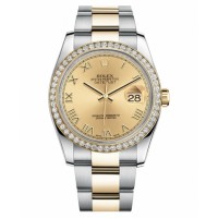 Rolex Datejust Steel and Gold Yellow Gold Champagne dial 116243 CHRO replica