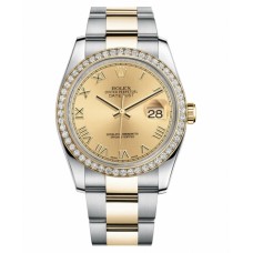 Rolex Datejust Steel and Gold Yellow Gold Champagne dial 116243 CHRO replica