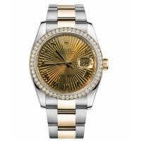 Rolex Datejust Steel and Gold Yellow Gold Champagne Sunbeam dial 116243 CHSBRO replica