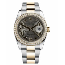 Rolex Datejust Steel and Gold Yellow Gold Grey Sunbeam dial 116243 GSBRO replica