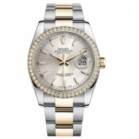Rolex Datejust Steel and Gold Yellow Gold Silver dial 116243 SIO replica