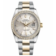 Rolex Datejust Steel and Gold Yellow Gold Silver dial 116243 SIO replica