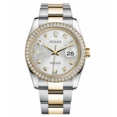 Rolex Datejust Steel and Gold Yellow Gold Silver jubilee dial 116243 SJDO replica