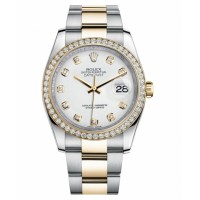 Rolex Datejust Steel and Gold Yellow Gold White dial 116243 WDO replica