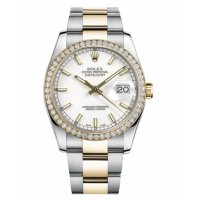Rolex Datejust Steel and Gold Yellow Gold White dial 116243 WIO replica