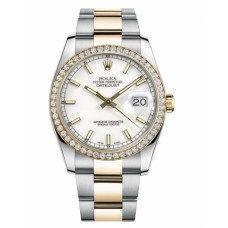 Rolex Datejust Steel and Gold Yellow Gold White dial 116243 WIO replica