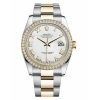 Rolex Datejust Steel and Gold Yellow Gold White dial 116243 WRO replica
