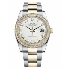 Rolex Datejust Steel and Gold Yellow Gold White dial 116243 WRO replica