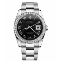 Rolex Datejust 36mm 116244 Steel Black sunbeam dial Replica