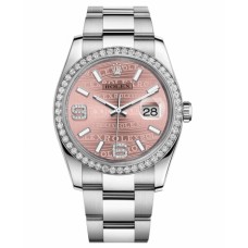 Rolex Datejust 36mm 116244 Steel Pink wave dial Replica