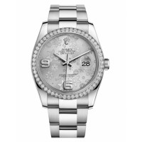 Rolex Datejust 36mm 116244 Steel Silver floral dial Replica