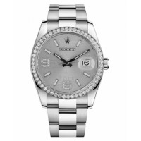 Rolex Datejust 36mm 116244 Steel Silver wave dial Replica