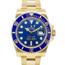 Rolex Submariner Date Yellow Gold Blue Dial 116618LB Replica