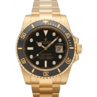 Rolex Submariner Date Yellow Gold Black Dial 116618LN Replica