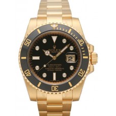 Rolex Submariner Date Yellow Gold Black Dial 116618LN Replica